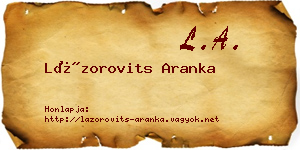 Lázorovits Aranka névjegykártya
